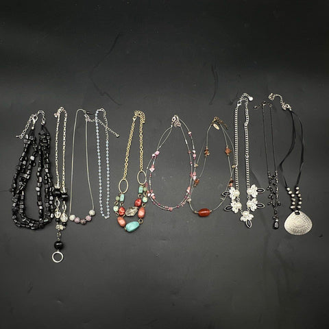 Vintage to Modern Costume Jewelry Necklace Lot 0.5 lb Faux Pearl Beaded Pendants