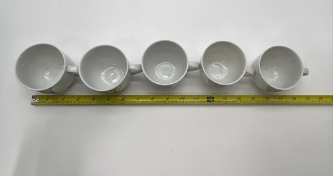 Bohemia 10 Pc Cup Saucer Set Abstract Line Teal Grey Vintage Czechoslovakia