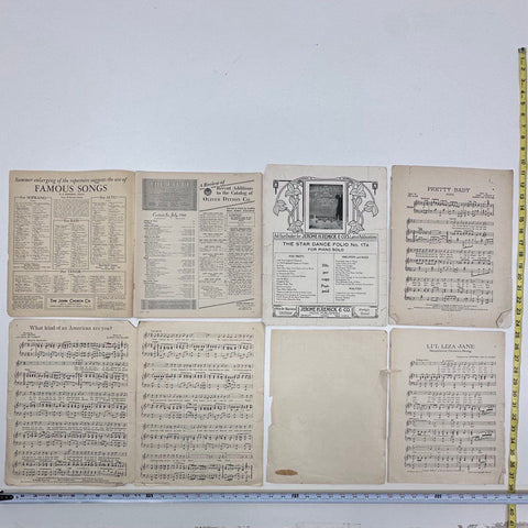 Lot of 9 Vintage Sheet Music 1910s-1940s Pretty Baby Li'l Liza Jane The Etude