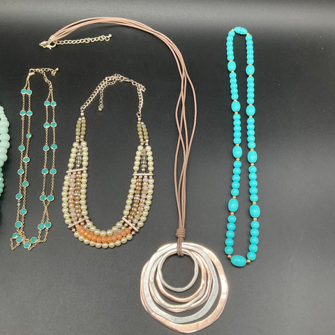 Fashion Statement Necklaces Jewelry Lot of 7 Beaded Boho Multi-strand Styles
