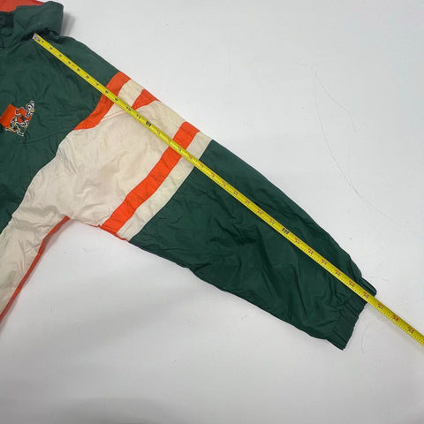 Vintage 90s Starter Miami Hurricanes NCAA Full Zip Puffer Jacket Sz M