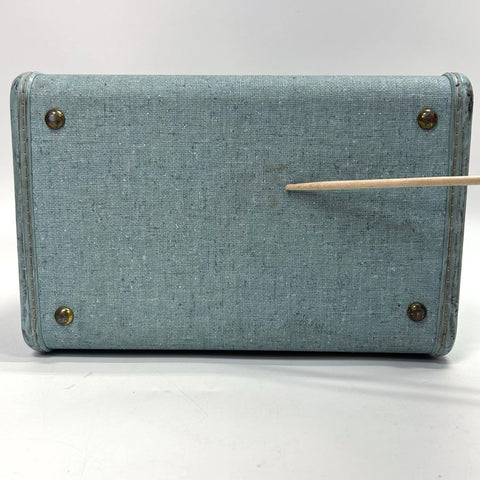 Vintage 1950s Samsonite Blue Shwayder Bros Style 4212 Train Case Makeup Bag