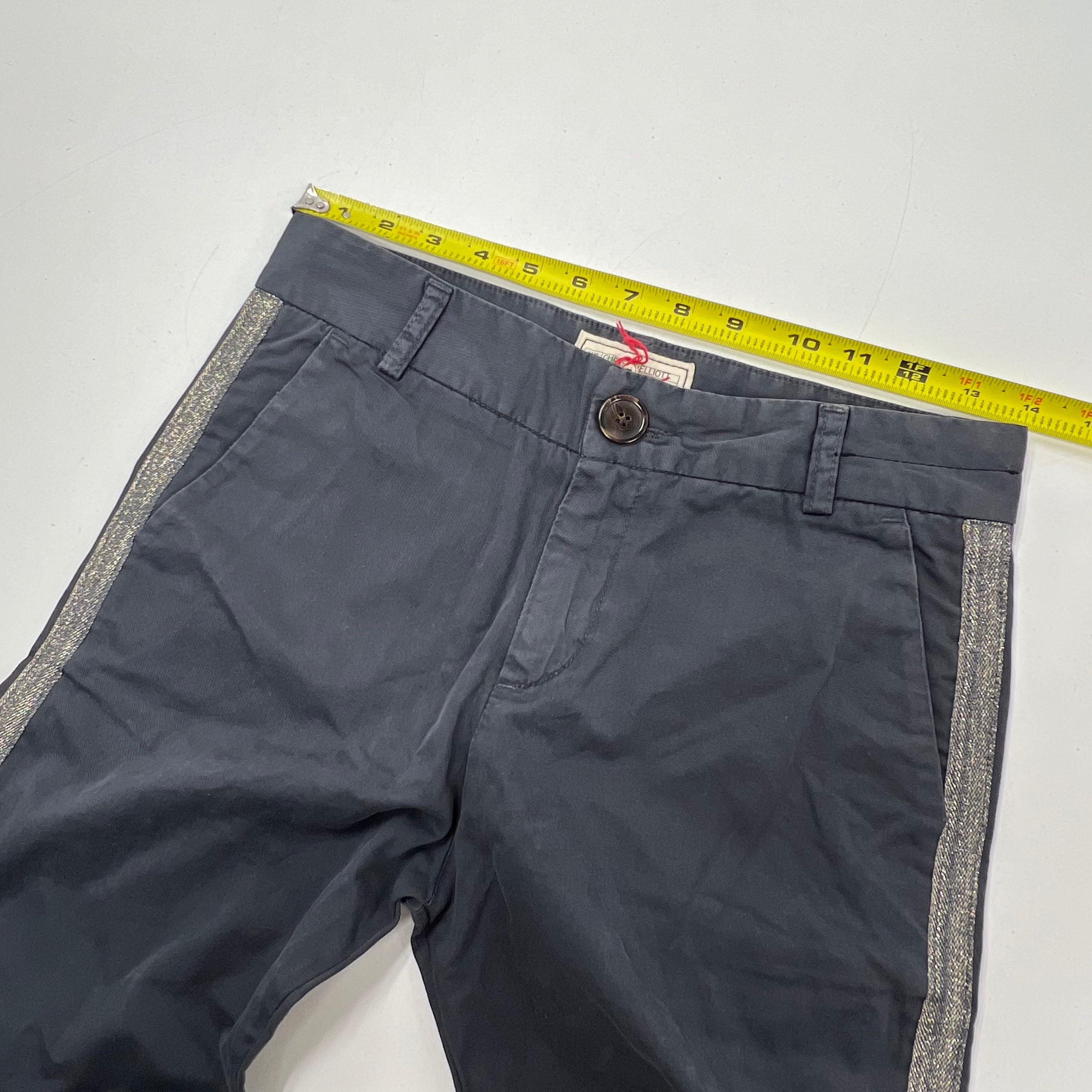 Current/Elliott NWT Gray The Tux Captain Glitter Stripe Trousers Pants Women's