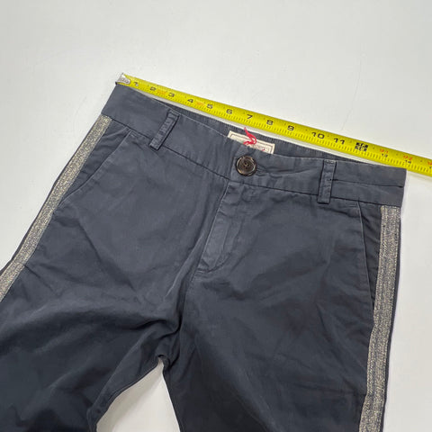 Current/Elliott NWT Gray The Tux Captain Glitter Stripe Trousers Pants Women's