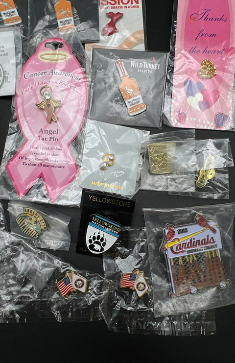 Mixed Costume Jewelry Pin Lot 30pc Wild Turkey Yellowstone Cardinals Souvenir