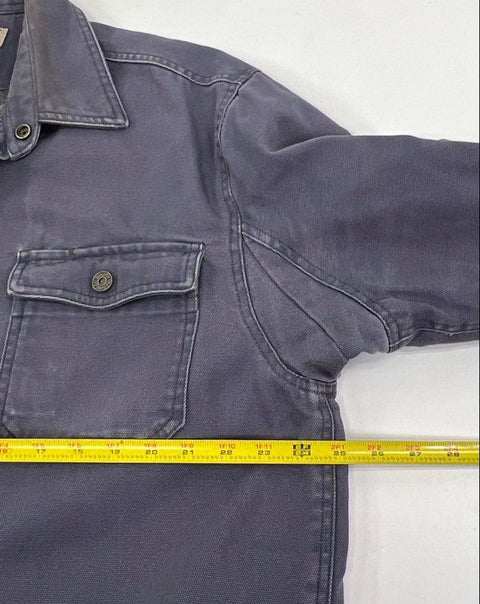 Duluth Trading Men's Gray Fleece Lined Canvas Snap Work Shirt Jacket Size L