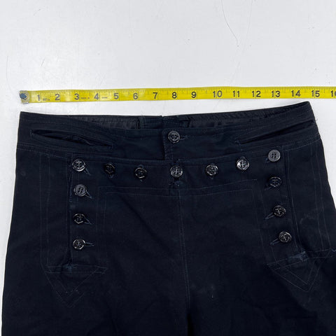 Vintage US Navy 13 Button Flap Wool Pants Crackerjack Bell Bottom Navy Sz 29