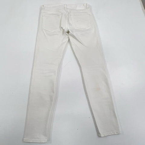 R13 Women's Boy Skinny Jeans White Denim Made in Italy Size 26