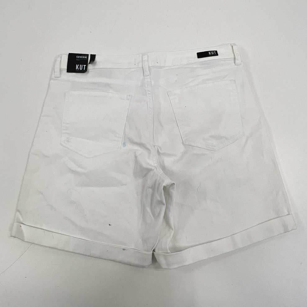 NWT Kut from the Kloth White Catherine Boyfriend High Rise Shorts Women's 14