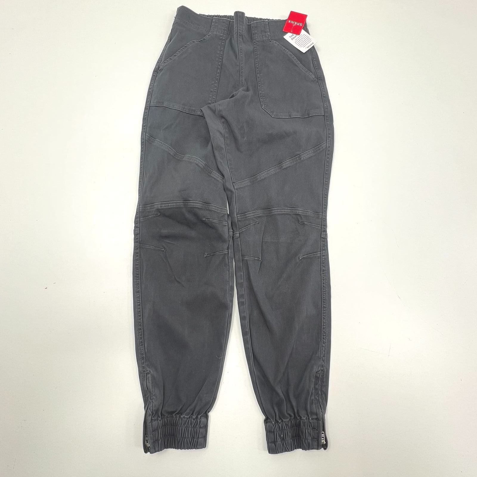 NWT Spanx Stretch Twill Cargo Jogger Washed Black Pant Size Medium