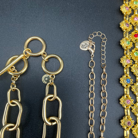 Vintage to Modern Costume Jewelry Necklace Lot of 9 Juicy Couture Talbots Bib