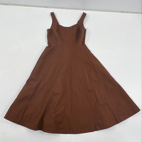 Elie Tahari Women's Brown Cotton A-Line Fit & Flare Dress Sz S