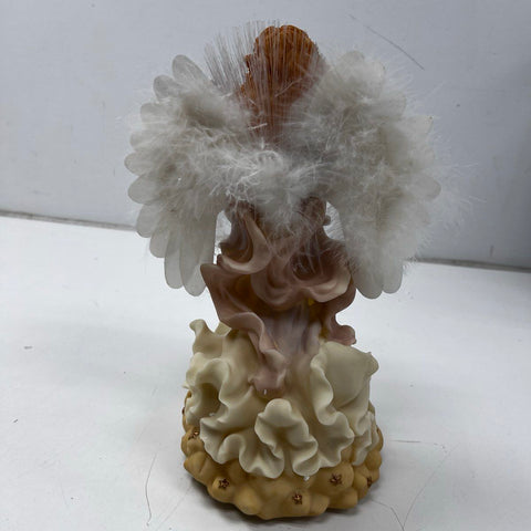Christmas International 14" Fiber Optic Angel Handpainted Resin Harp Working