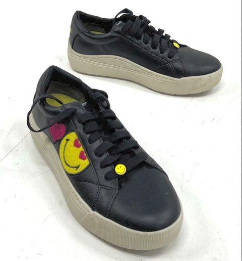 Dr. Scholl's Smileyworld Time Off Black Low Top Sneakers Size 8.5
