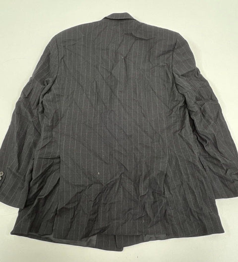 Lot of 4 Mens Gray Black Pinstripe Plaid Wool Suit Jacket Blazer Lot 44 L XL