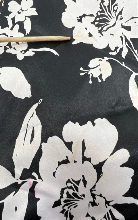 Vintage 90s Niki Livas Women's Black White Floral Strapless Tulle Dress Sz 14