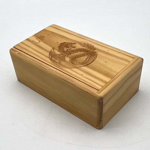 Ark Premium Wooden Dice Tray Vault Dragon Laser Etched Sliding Lid