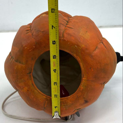 Vintage Halloween Witch Black Cat Pumpkin Jack O'Lantern Ceramic Light Lamp