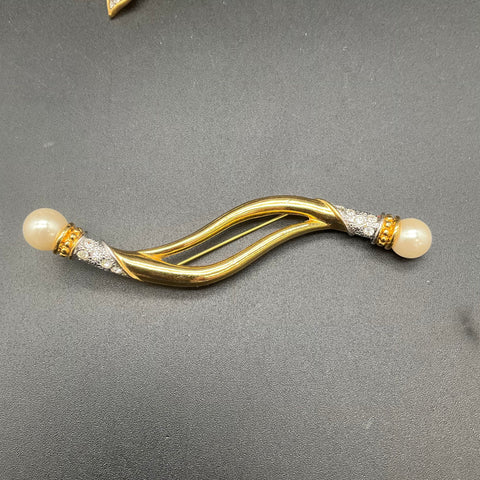 Vintage 1980s Jewelry Lot of 6 Brooches Pins Avon Monet Enamel Faux Pearl