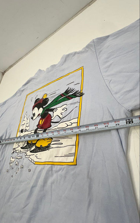 Vintage 90s Mickey Mouse Ice Skating Graphic T-Shirt Single Stitch Sz XL