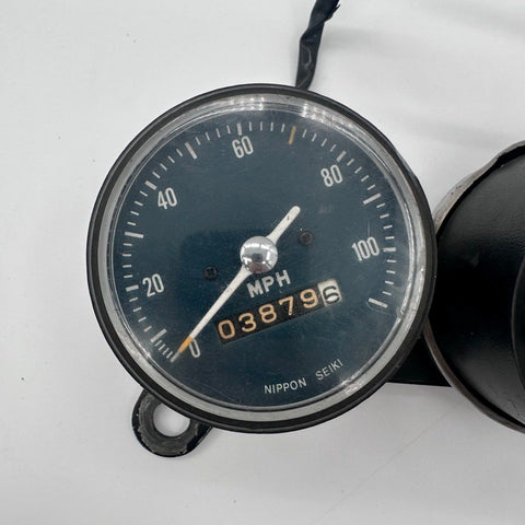 Nippon Seiki Vintage Motorcycle Speedometer Tachometer Gauge Cluster 100 MPH