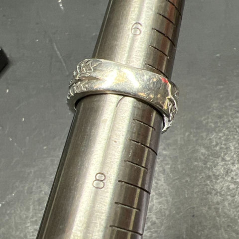 925 Sterling Silver Tiger's Eye Braid Texture Band Ring Size 7 9.52g