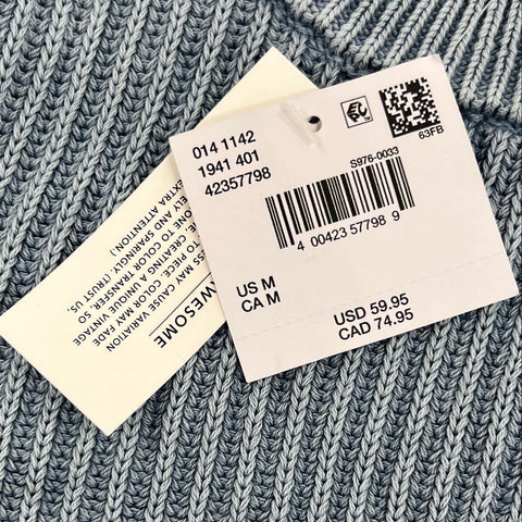 NWT American Eagle Men's Blue Ribbed Knit Crewneck Sweater Size M