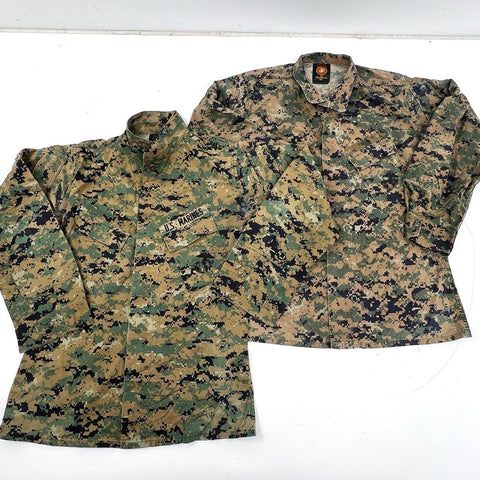 USMC MARPAT Woodland Camo MCCUU Blouse Lot of 2 Marines Sz Med Long / Large