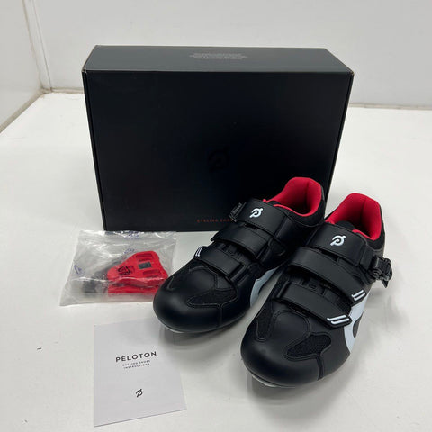 Peloton Cycling Shoes Black Red w/ Cleats OG All DS Size 45