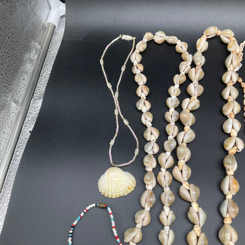 Vintage Boho Tropical Shell Puka Seed Necklace Jewelry Lot of 16 Beach Island