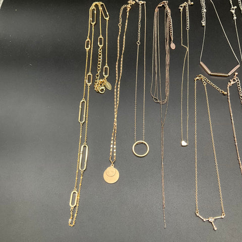 Chico's Stella & Dot Fashion Jewelry Lot of 16 Gold & Silver Tone Necklaces