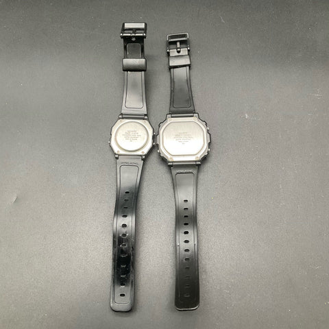 Casio F-91W and F-108WH Digital Watch Lot of 2 Black Resin Running
