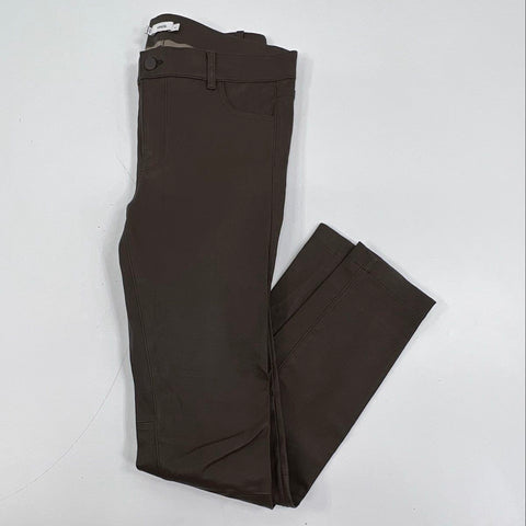Vince Women's V2900 Skinny Lamb Leather Pants Brown 5-Pocket Size 8