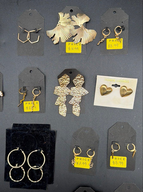Uncommon James Sonoma Gold Tone Earrings Jewelry Lot 30+ Pairs Hoops Studs Drop
