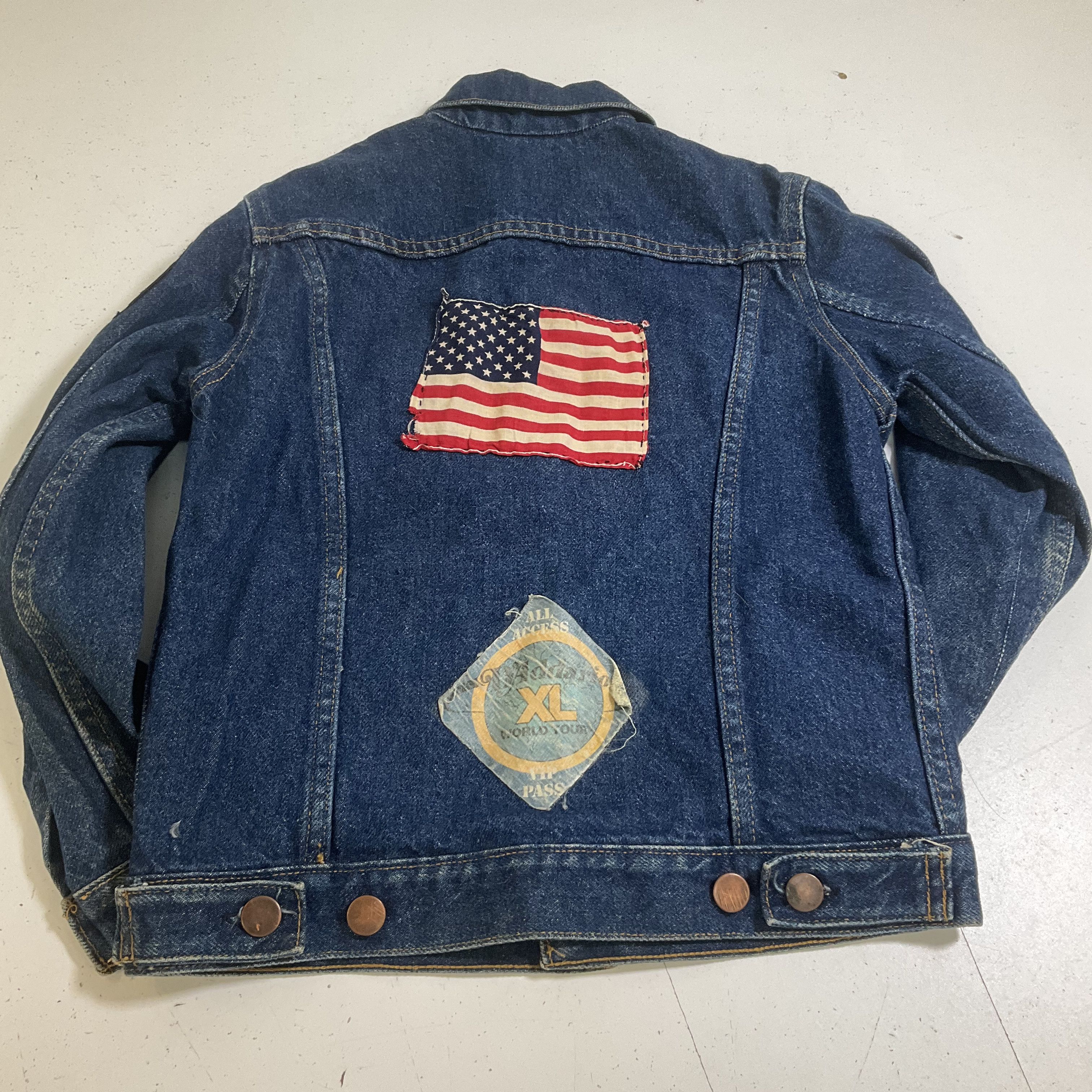 Vintage 90s Little League Baseball 1990 Denim Jean Jacket Patches Youth