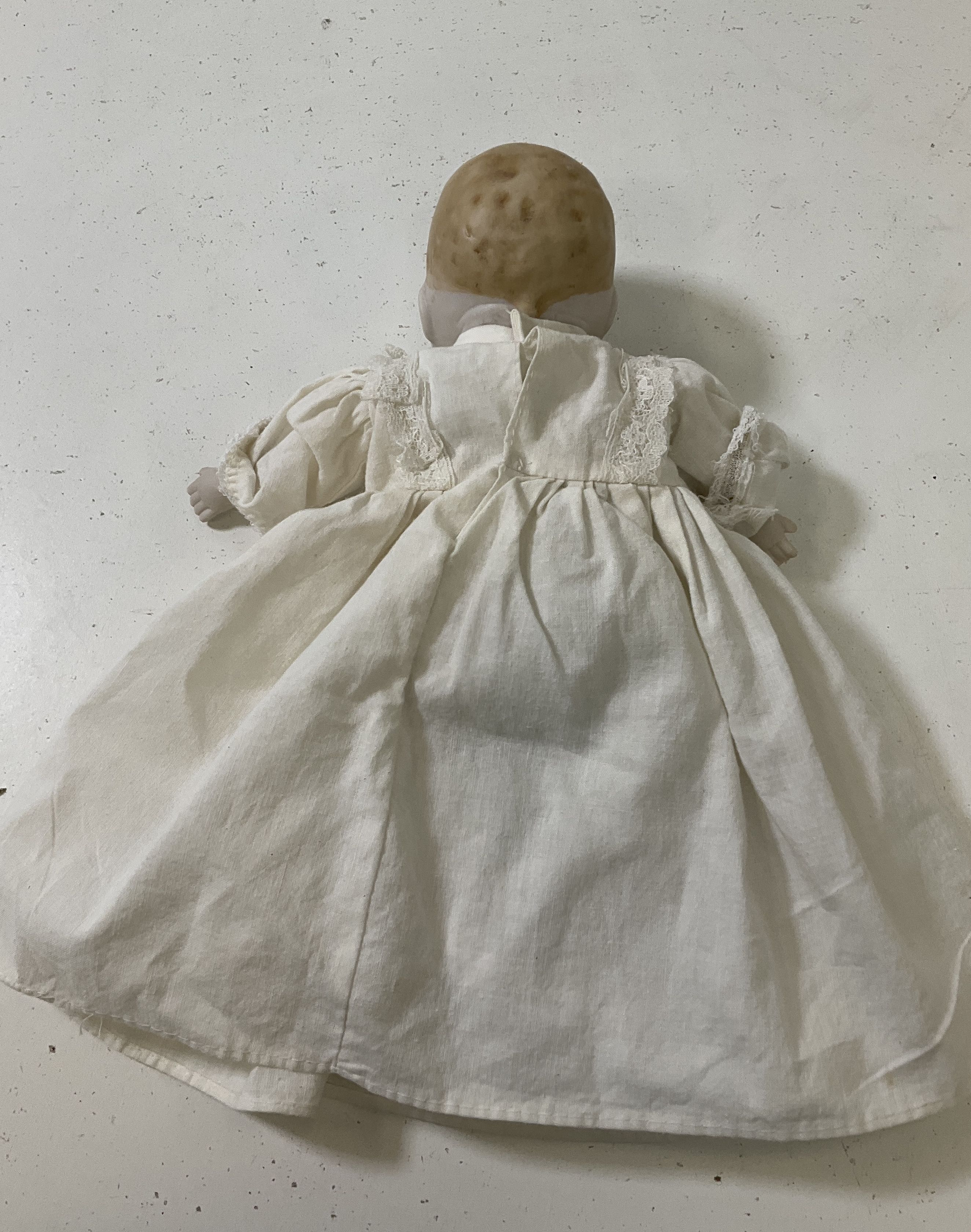 Two Vintage Bisque Dolls Bye Lo Style Prince Henry Christening Dress Outfits