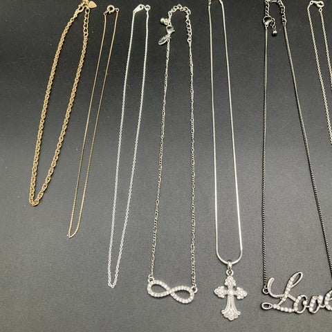 Lia Sophia AEO Fashion Costume Jewelry Lot 15 Necklaces Cross Love Infinity