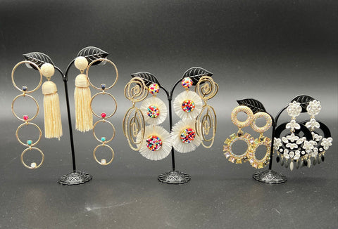 BaubleBar Statement Earrings Lot of 12 Pairs Colorful Beaded Tassel Rhinestone