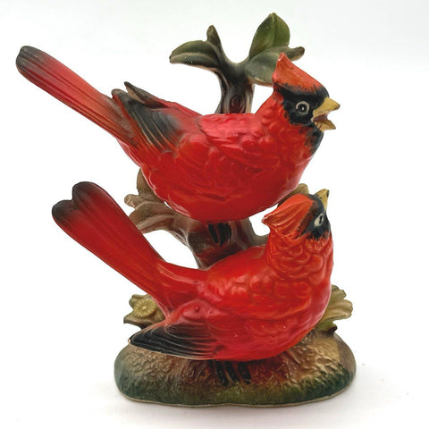 Vintage Lefton Cardinal Figurine Lot Ceramic Red Birds 3 Pieces KW123 KW464 5374