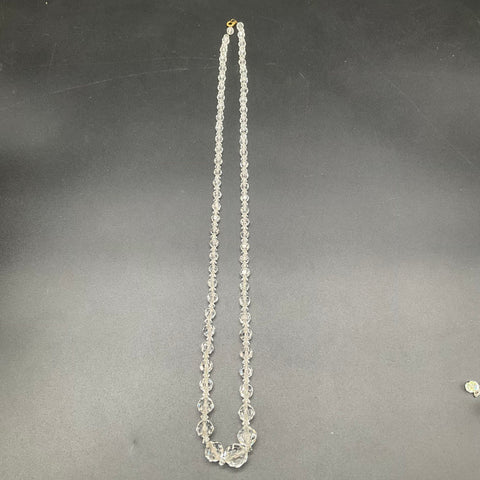 Vintage AB Crystal Jewelry Lot 5pc Necklace Bracelet Clip-On Earrings Set