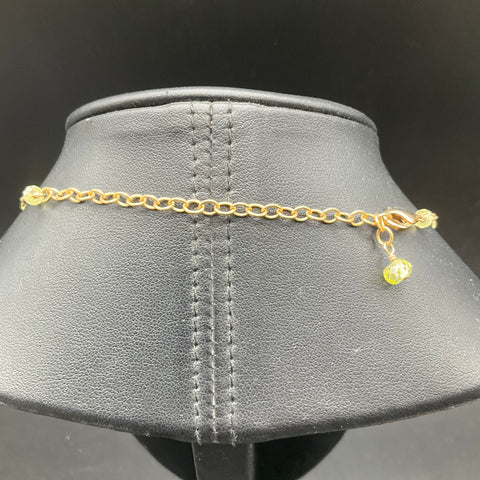 Vintage 14/20 Gold Filled Green Crystal Bead Cluster Drop Necklace 23.8g
