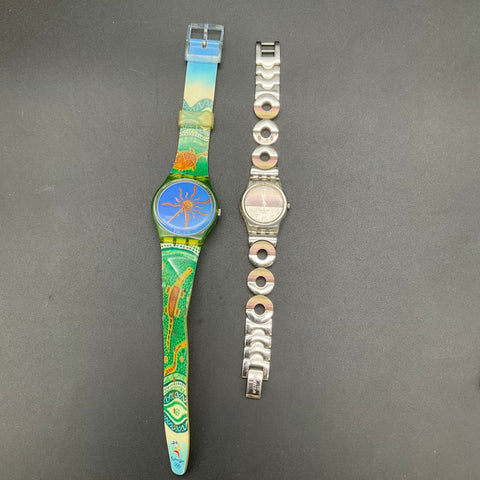 Vintage Swatch Watch Lot 2 Sydney 2000 Olympic Silver Tone