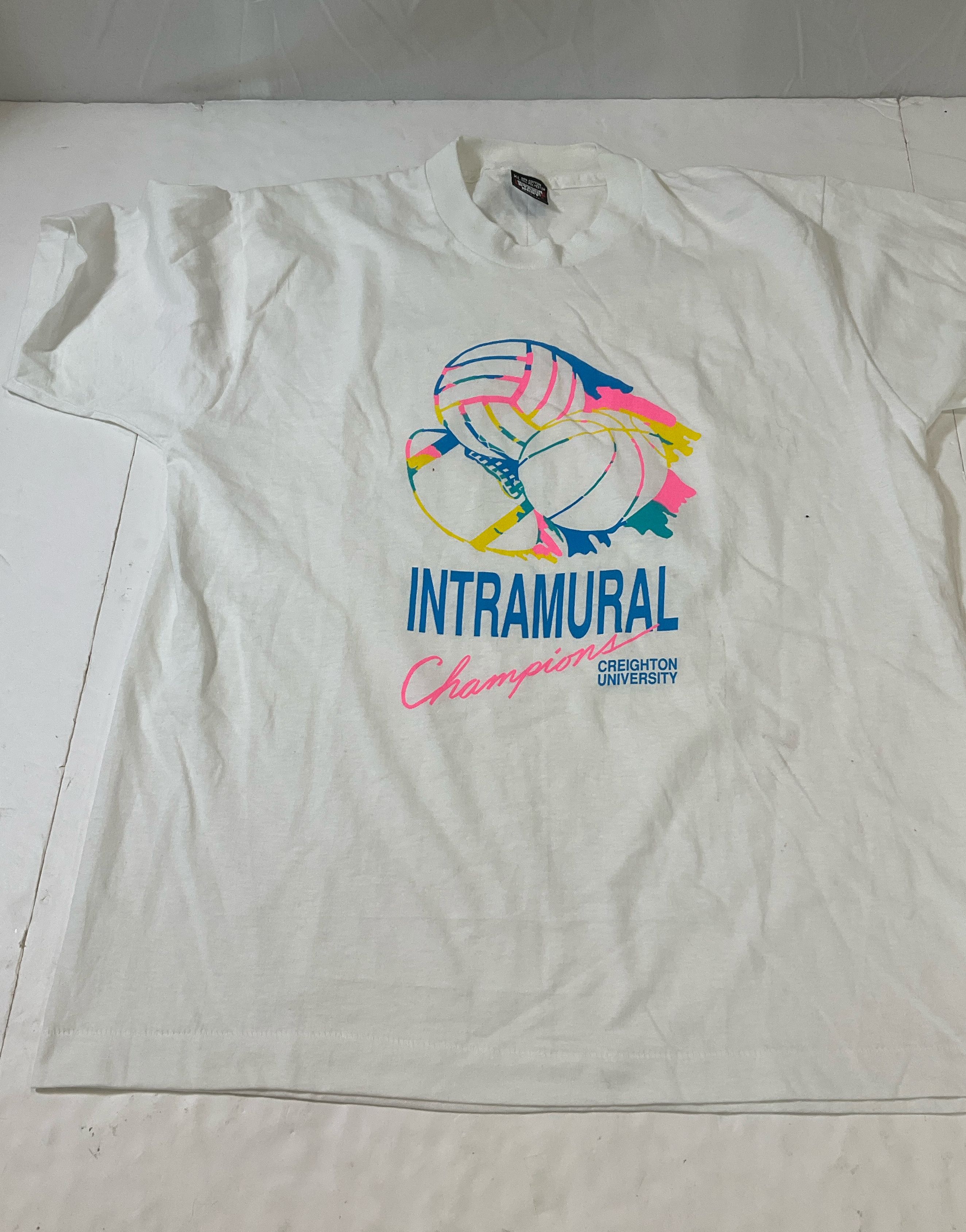 Vintage 90s Creighton University Intramural Sports Single Stitch T-Shirt Lot XL