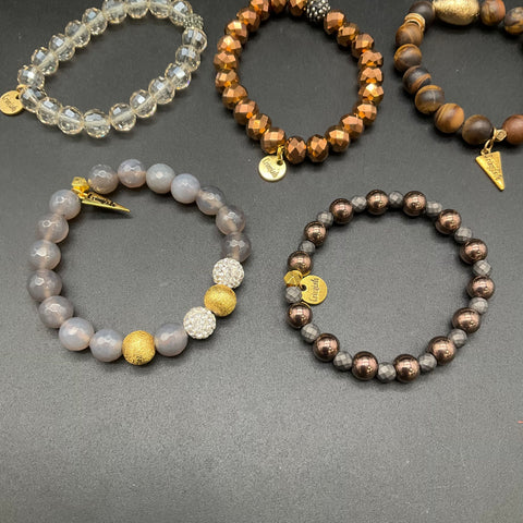 Erimish Bracelet Jewelry Lot of 9 Stackable Boho Beaded Cuff Leopard Print