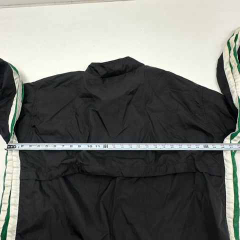 Vintage 90s Adidas 1/4 Zip Windbreaker Jacket Black Green Mesh Lined Sz XL