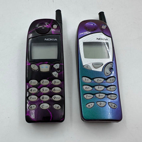 Vintage Nokia 5185i Cell Phone Lot of 2 Patterned Covers Chargers Box Tested