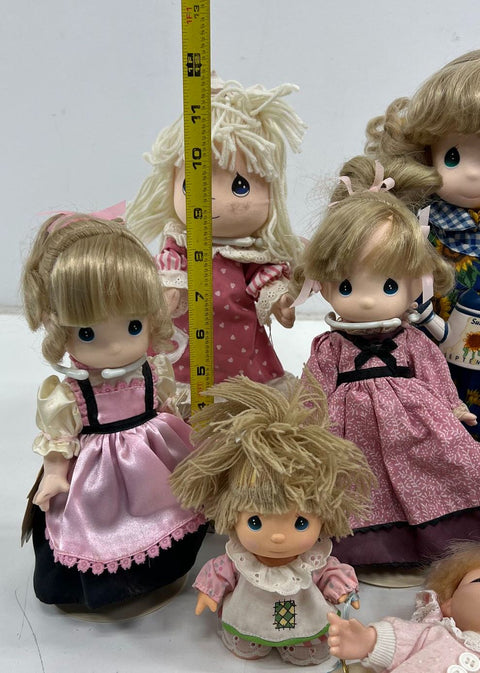 Vintage Precious Moments Dolls Lot of 8 Collectible Figures w/ Stands & Tags