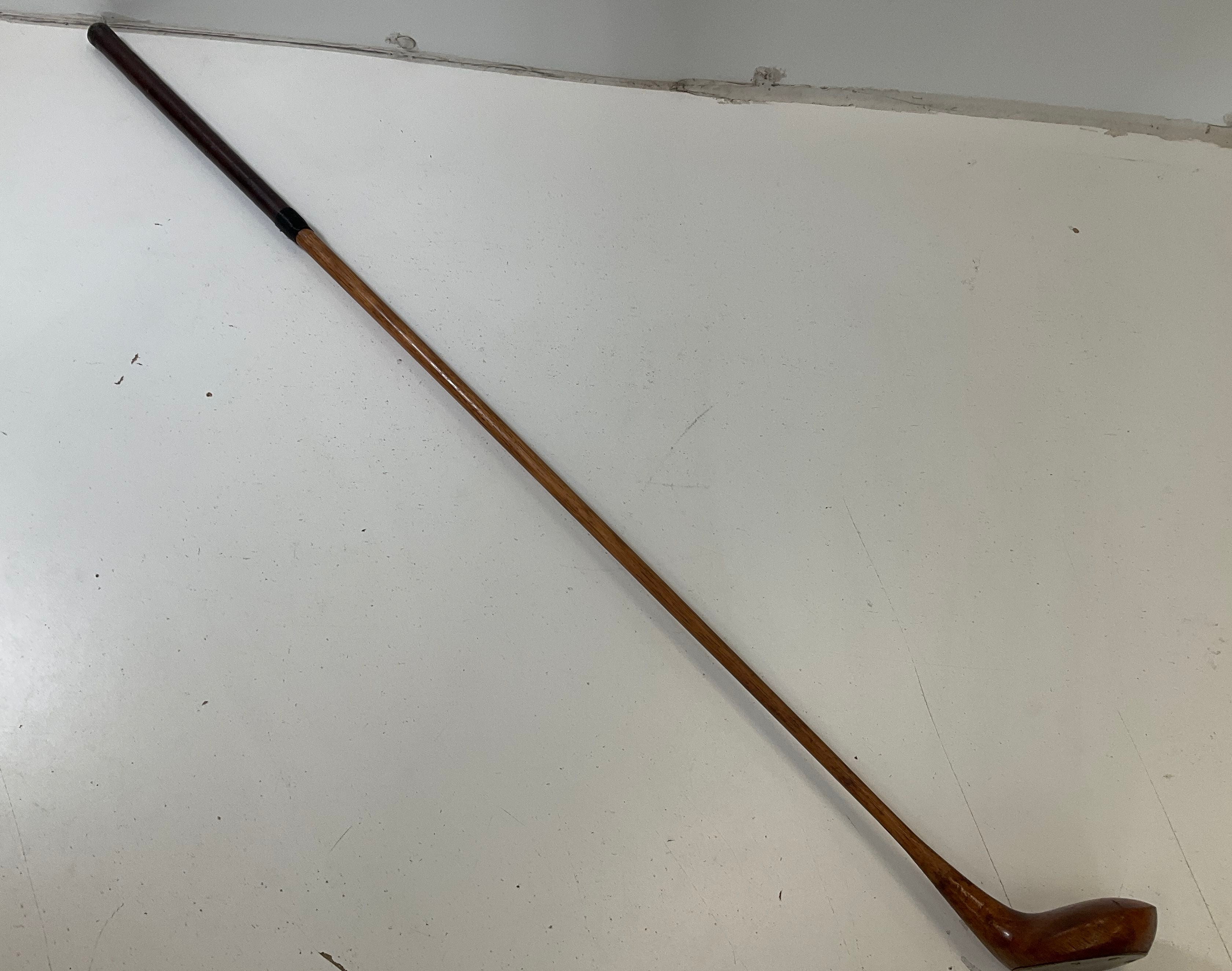 Vintage St. Andrews Special Wooden Golf Driver Leather Wrapped Handle 43" Length