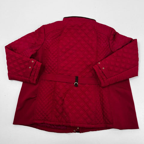 Avenue Women's Red Diamond Quilted Full Zip Mock Neck Jacket Sz 26/28 NWT