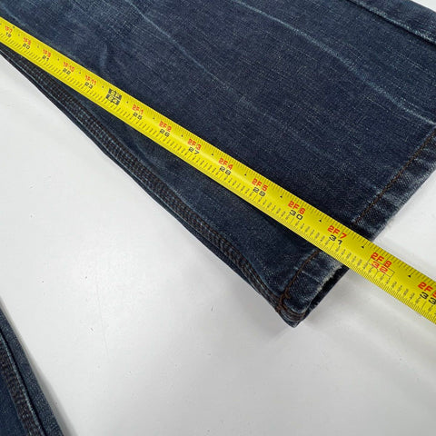 Blac Label Men's Dark Wash Distressed Flap Pocket Bootcut Jeans Size 34